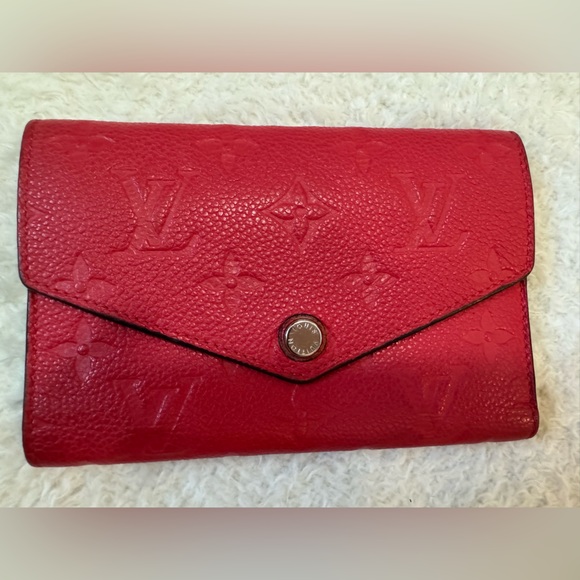 Louis Vuitton empreinte embossed red wallet - Picture 1 of 12